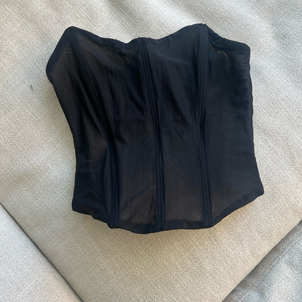 Black Sheer Corset Top